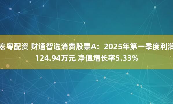宏粤配资 财通智选消费股票A：2025年第一季度利润124.94万元 净值增长率5.33%