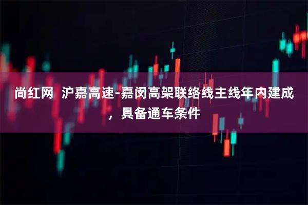 尚红网  沪嘉高速-嘉闵高架联络线主线年内建成，具备通车条件